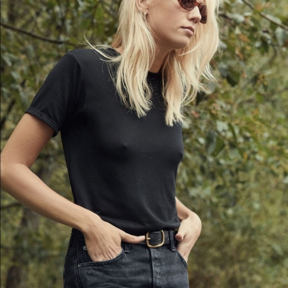 Reformation Hanna crop tee shirt in black